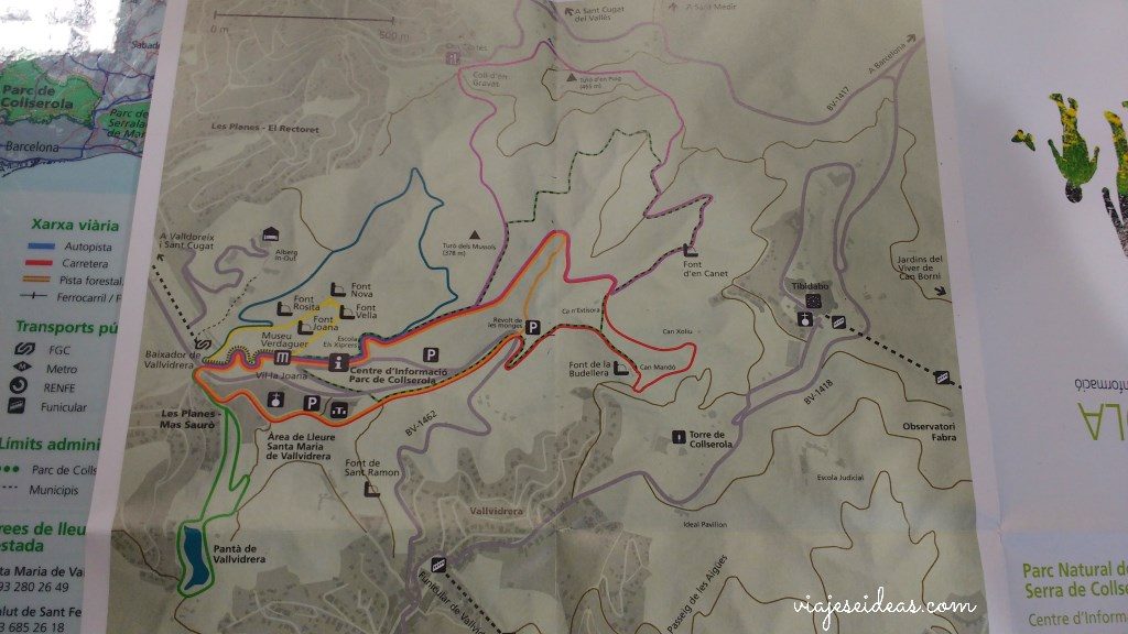 Mapa de rutas Collserola