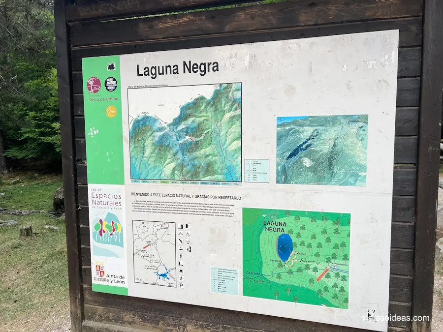 Mapa del sendero del aparcamiento a la laguna